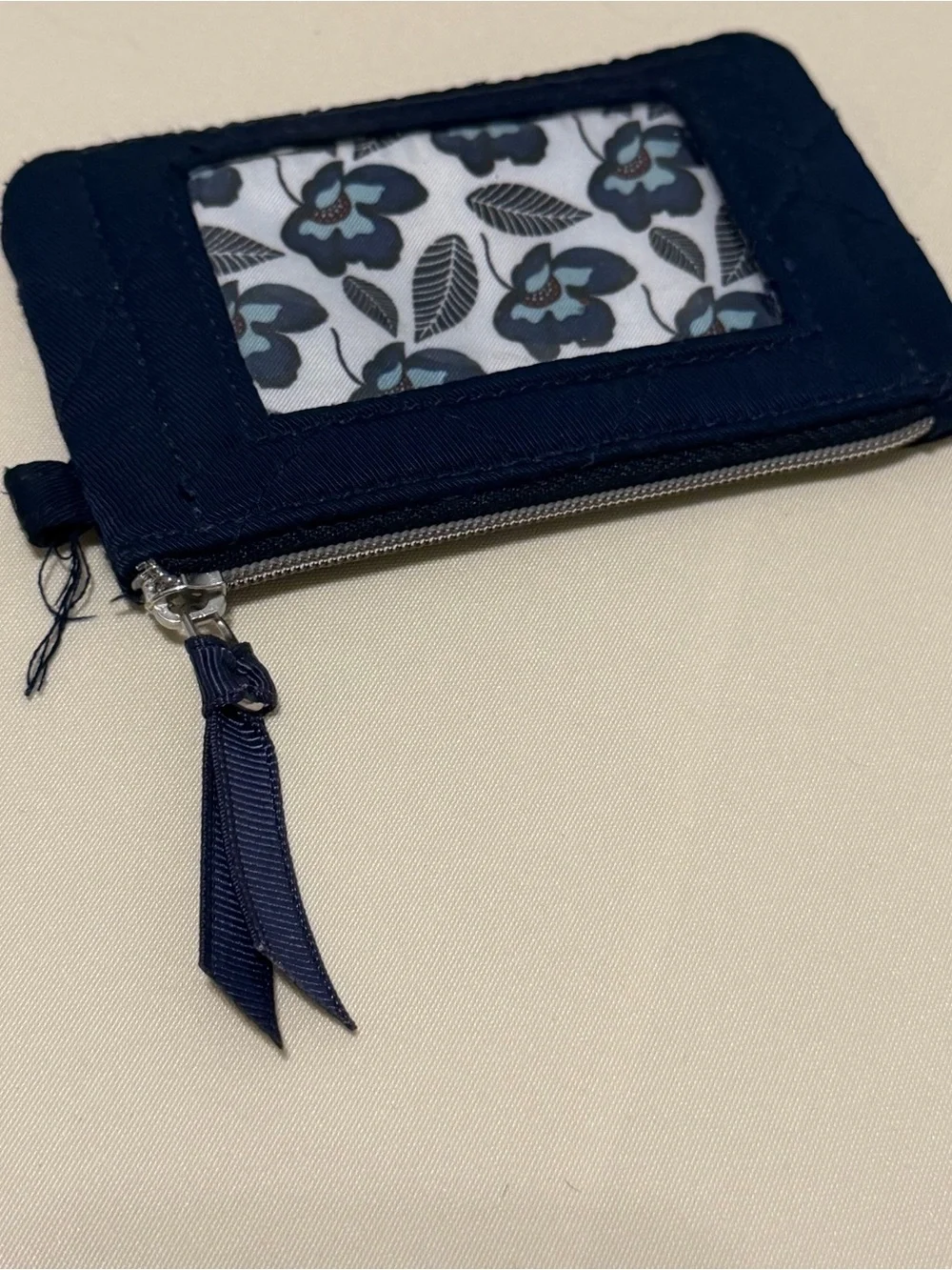 Vera Bradley Navy Floral ID Card Holder
